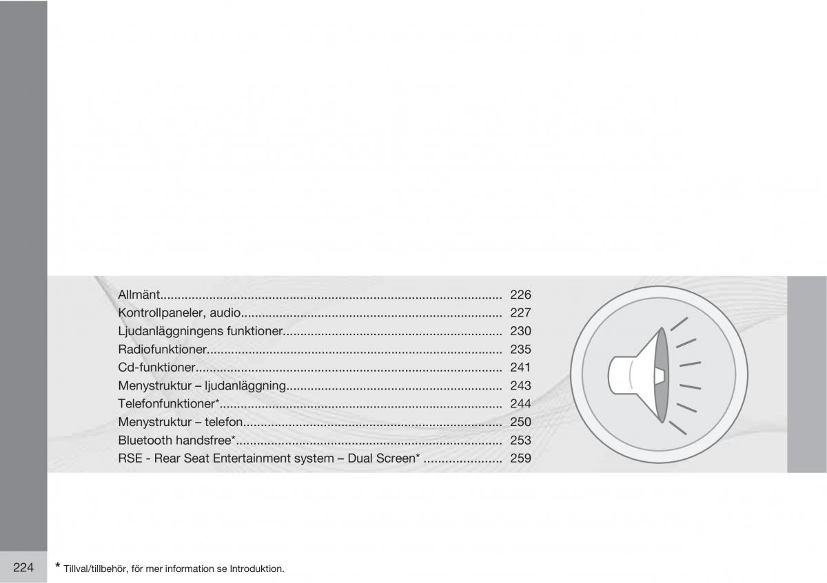 Volvo XC90 I 1 instruktionsbok / page 226