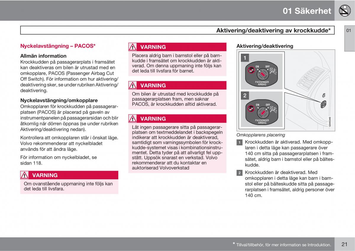 Volvo XC90 I 1 instruktionsbok / page 23