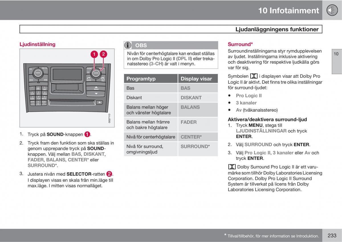 Volvo XC90 I 1 instruktionsbok / page 235