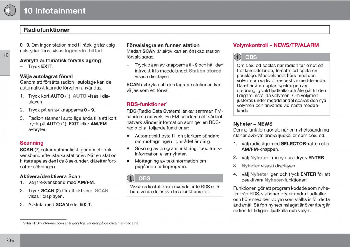 Volvo XC90 I 1 instruktionsbok / page 238