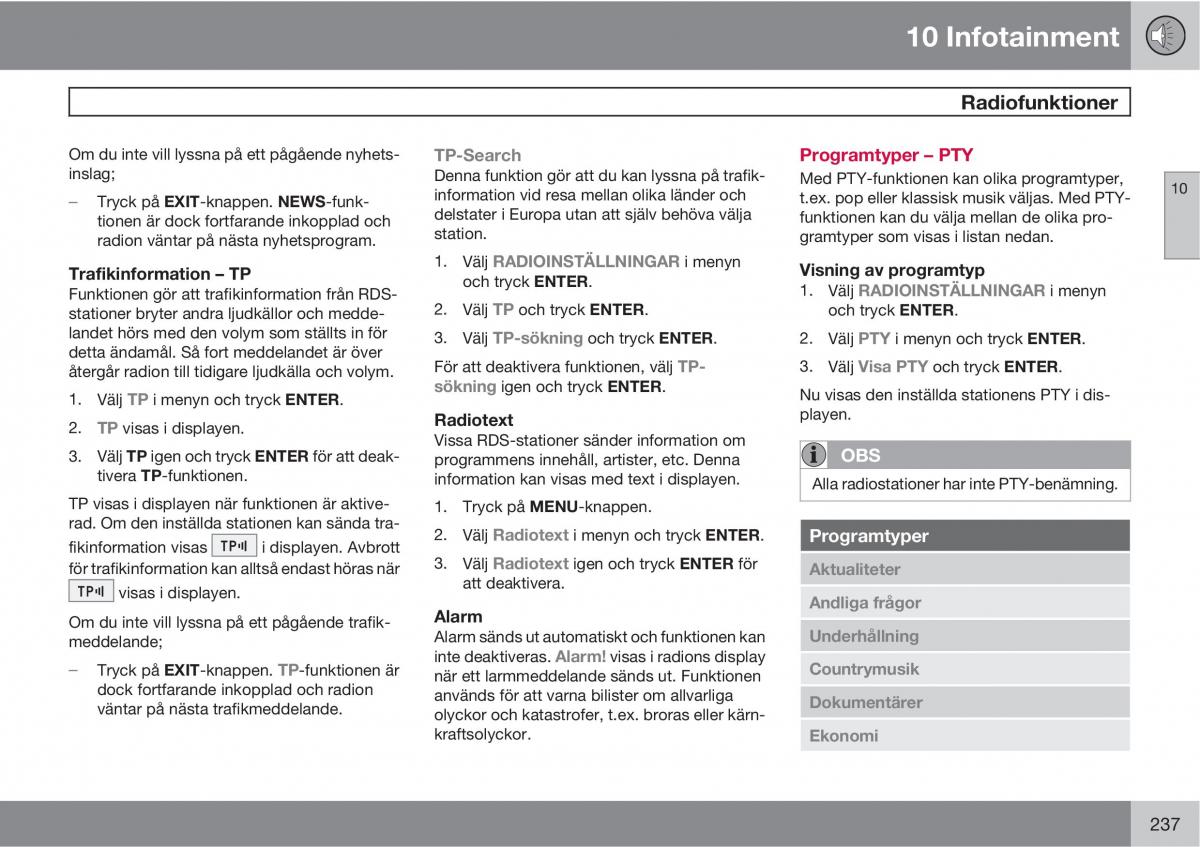 Volvo XC90 I 1 instruktionsbok / page 239