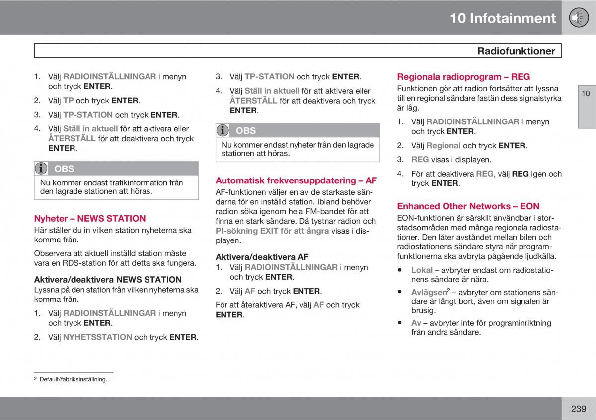 Volvo XC90 I 1 instruktionsbok / page 241