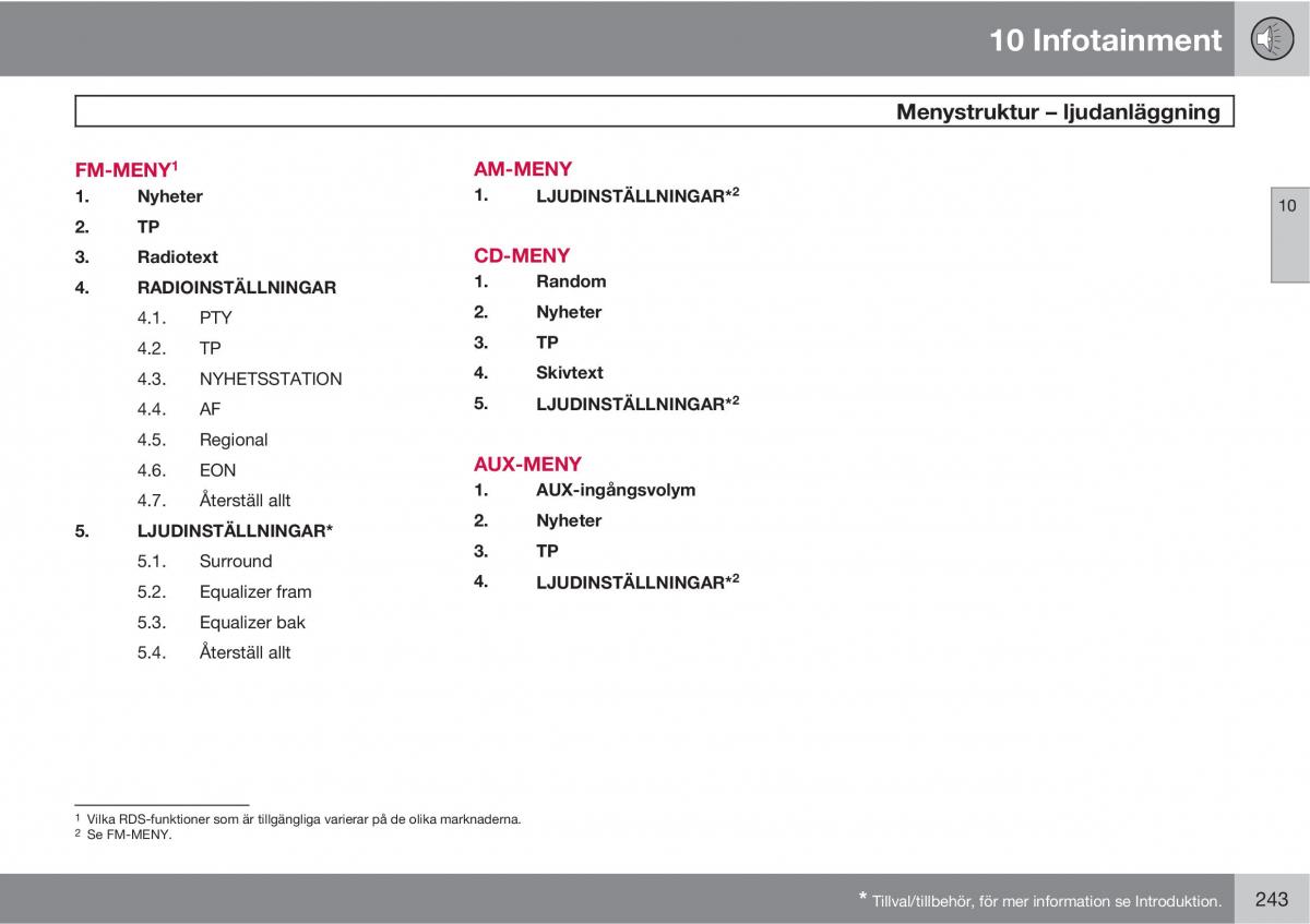 Volvo XC90 I 1 instruktionsbok / page 245