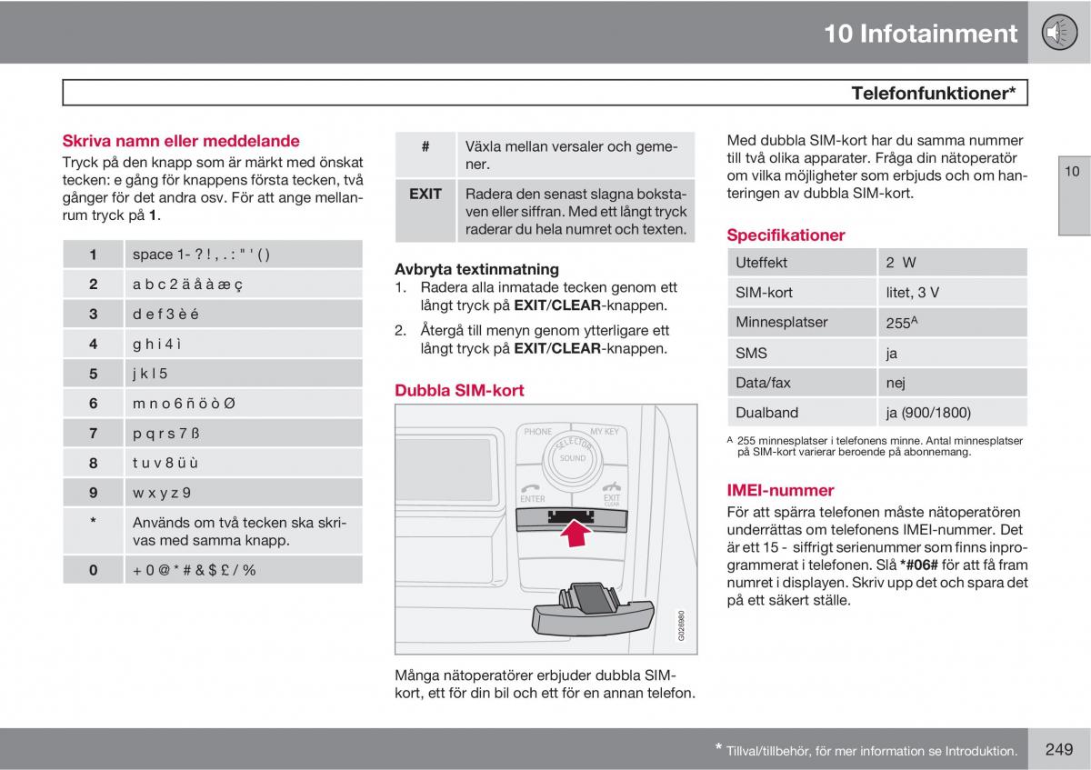 Volvo XC90 I 1 instruktionsbok / page 251