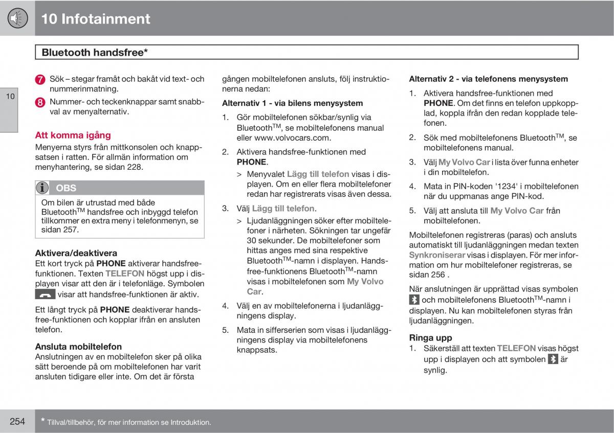 Volvo XC90 I 1 instruktionsbok / page 256