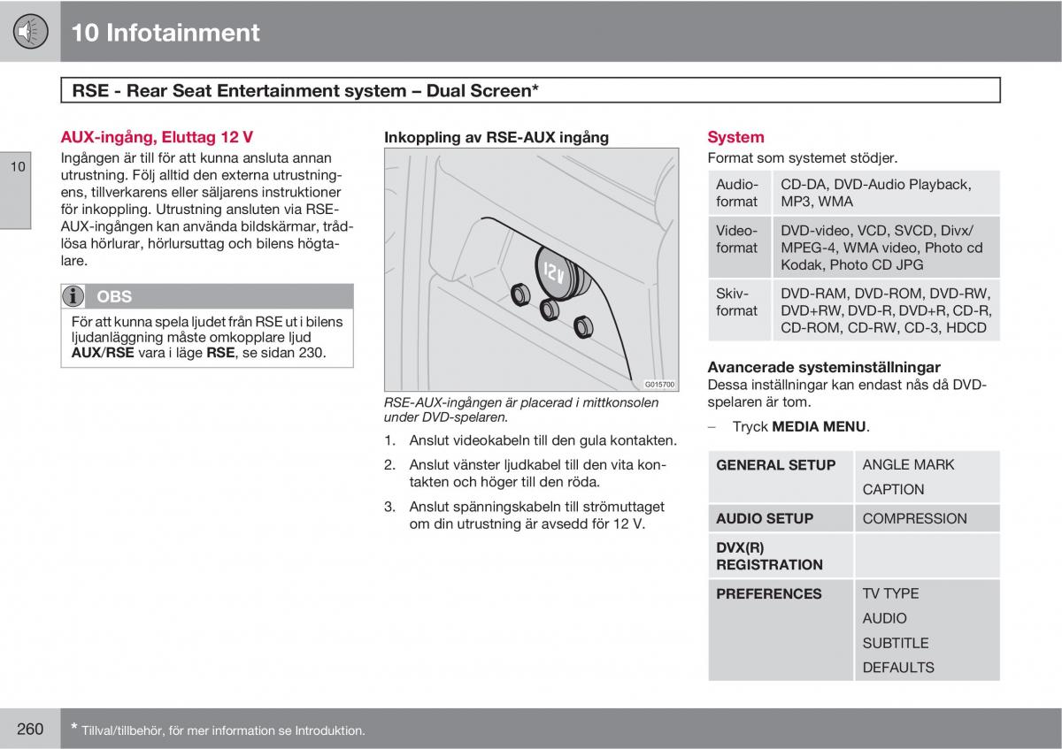 Volvo XC90 I 1 instruktionsbok / page 262