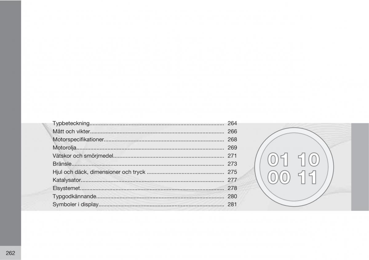 Volvo XC90 I 1 instruktionsbok / page 264