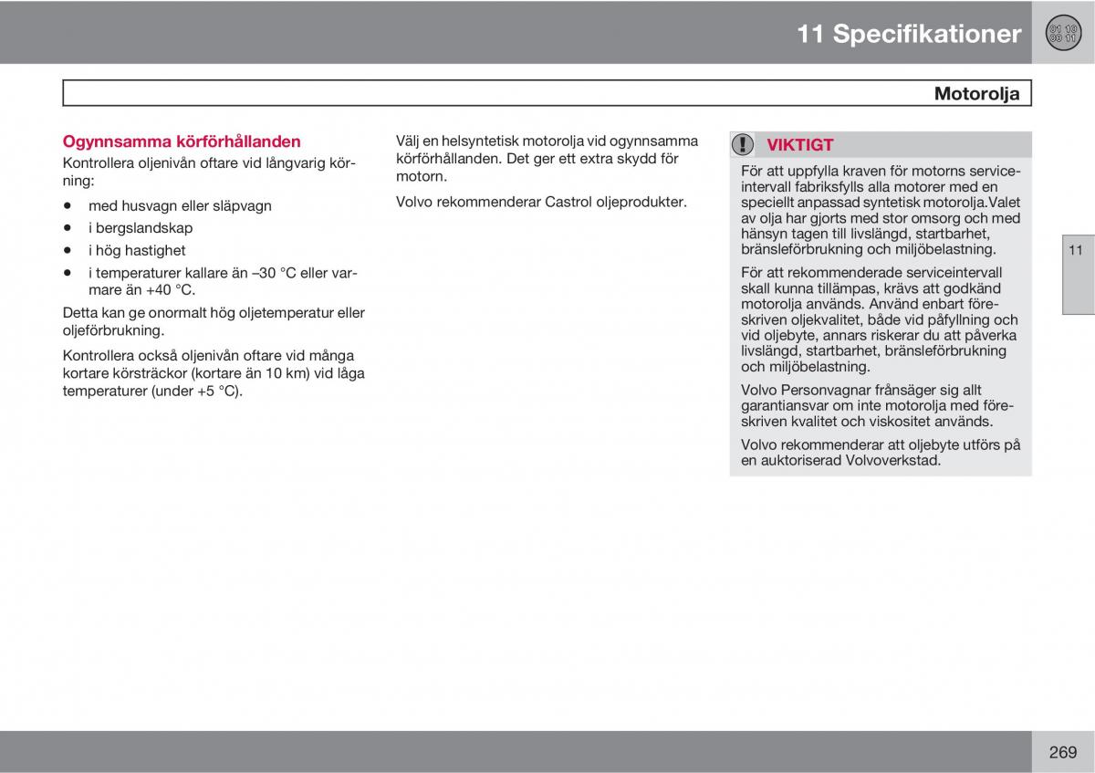 Volvo XC90 I 1 instruktionsbok / page 271