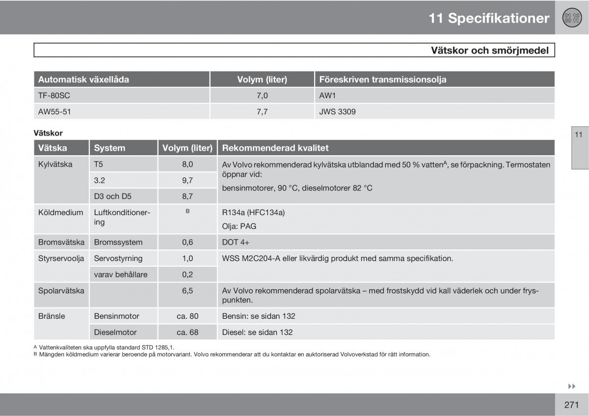 Volvo XC90 I 1 instruktionsbok / page 273