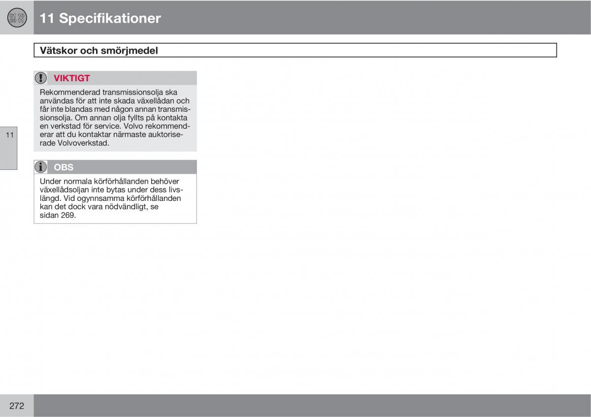 Volvo XC90 I 1 instruktionsbok / page 274