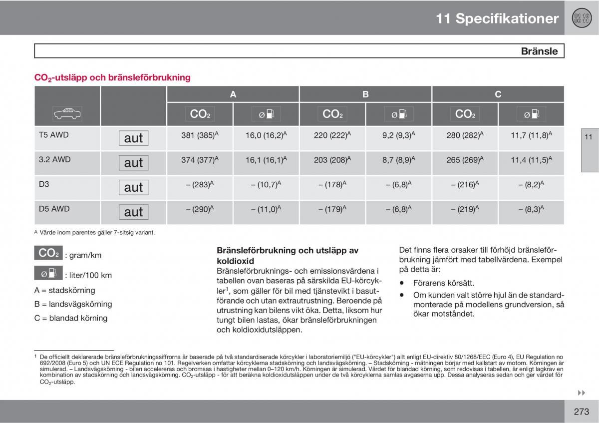 Volvo XC90 I 1 instruktionsbok / page 275