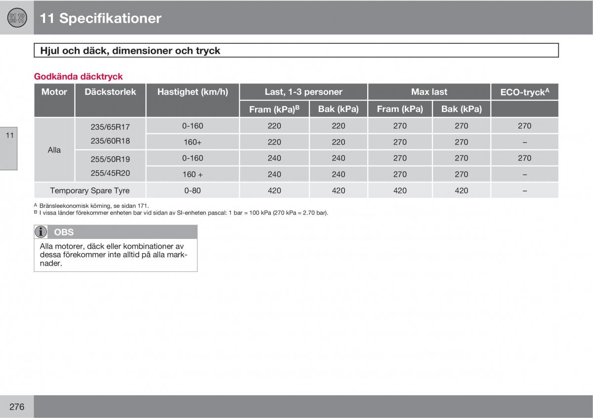 Volvo XC90 I 1 instruktionsbok / page 278