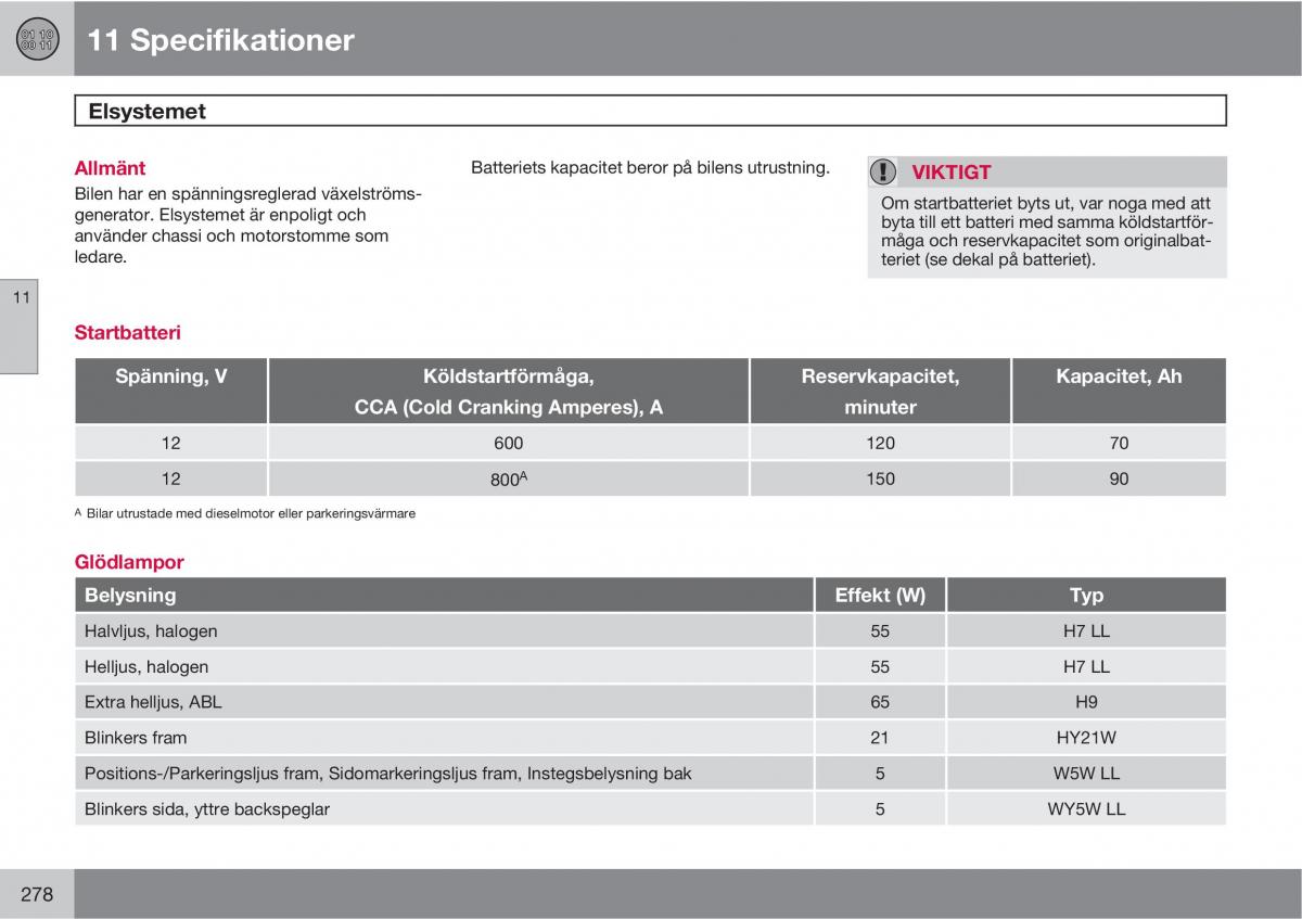 Volvo XC90 I 1 instruktionsbok / page 280