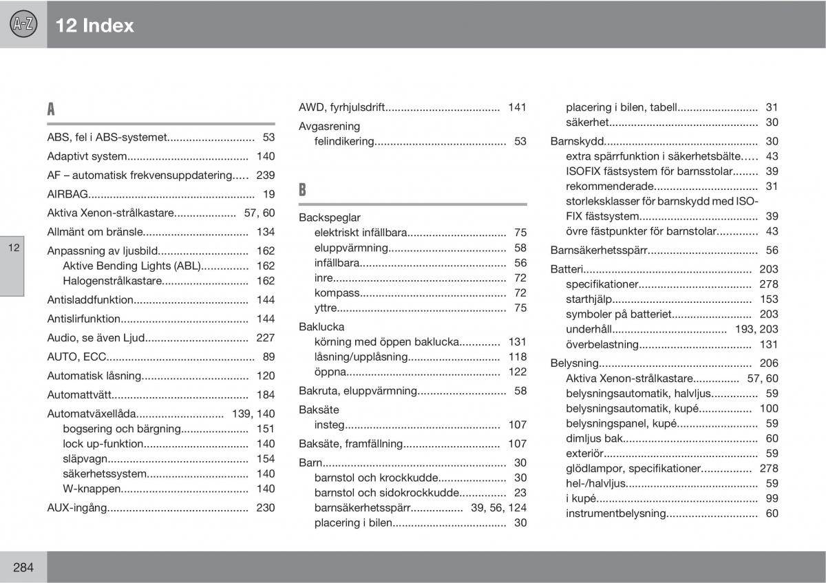 Volvo XC90 I 1 instruktionsbok / page 286