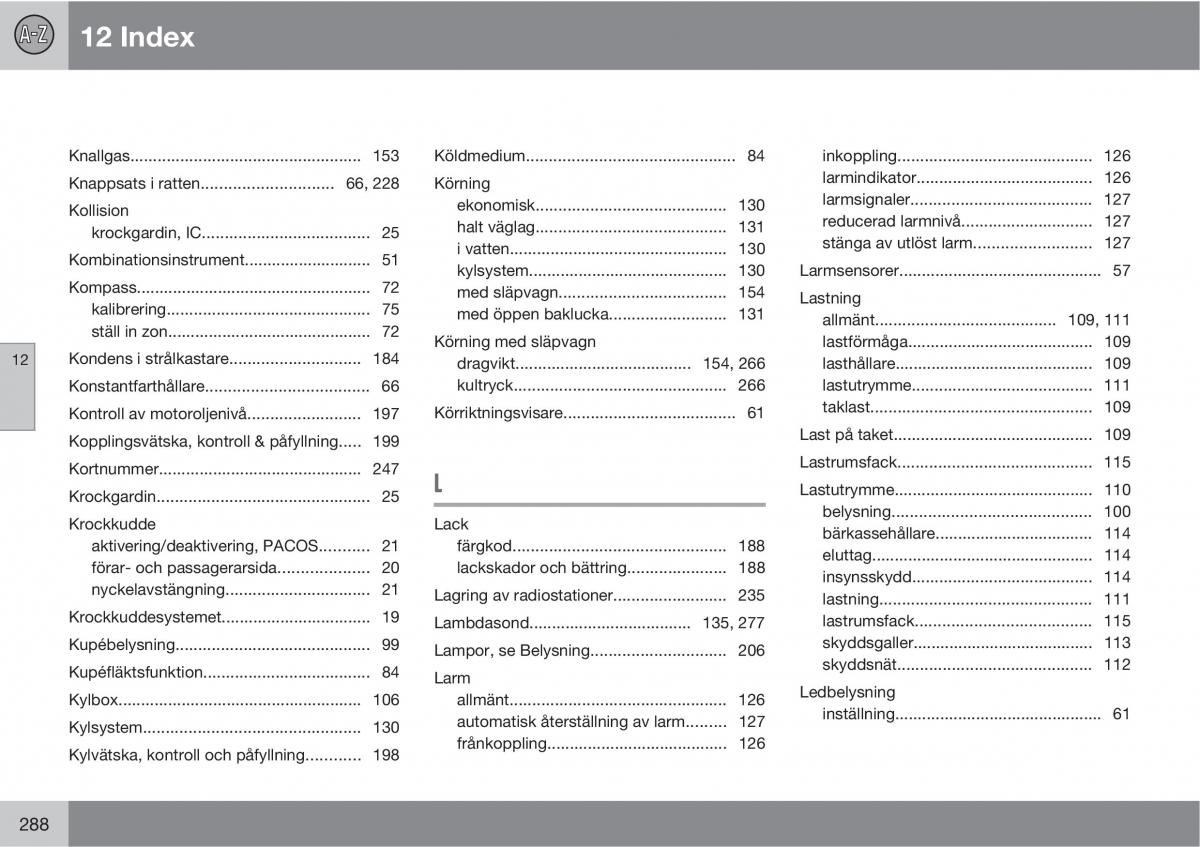 Volvo XC90 I 1 instruktionsbok / page 290