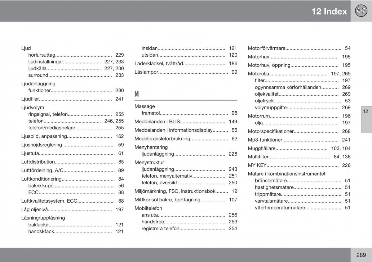 Volvo XC90 I 1 instruktionsbok / page 291