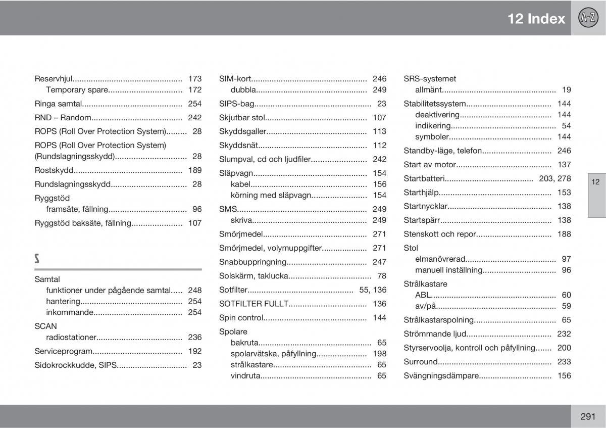 Volvo XC90 I 1 instruktionsbok / page 293