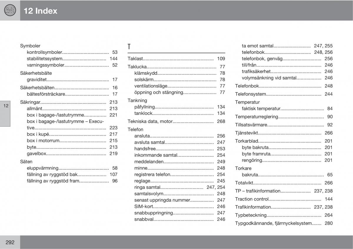 Volvo XC90 I 1 instruktionsbok / page 294