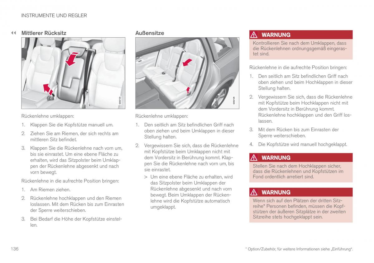 Volvo XC90 II 2 Handbuch / page 138