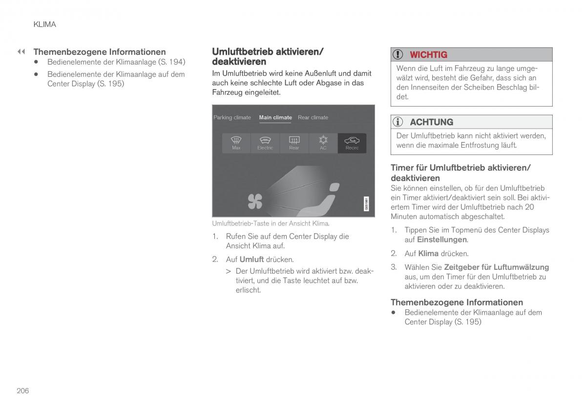 Volvo XC90 II 2 Handbuch / page 208