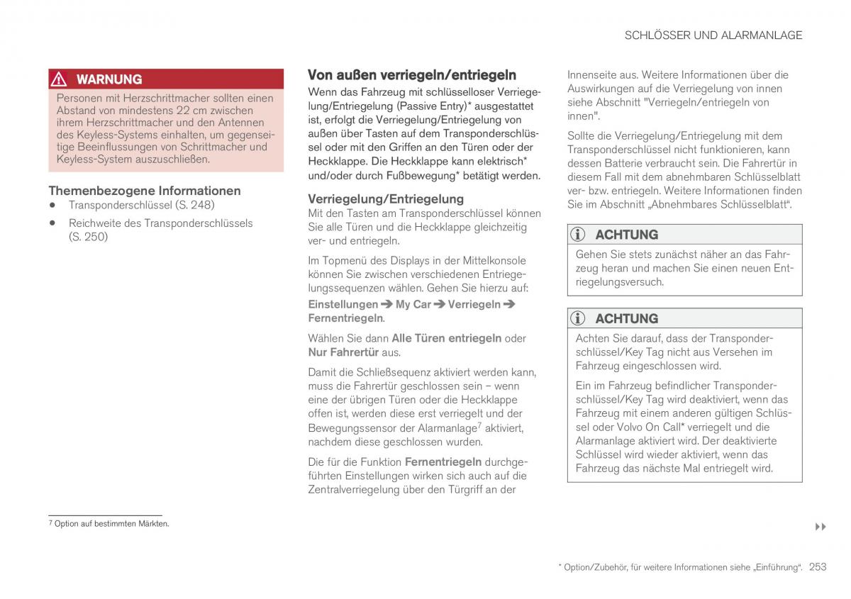 Volvo XC90 II 2 Handbuch / page 255