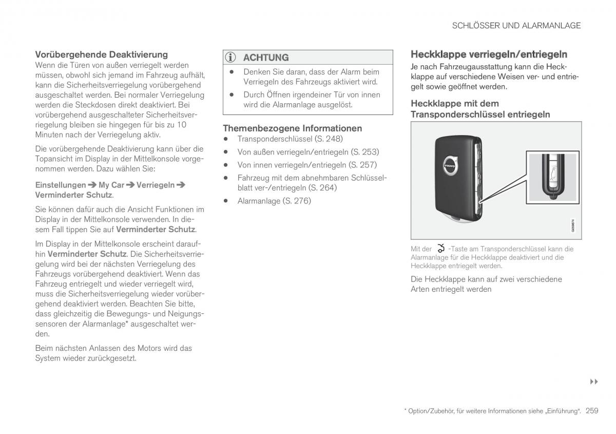 Volvo XC90 II 2 Handbuch / page 261