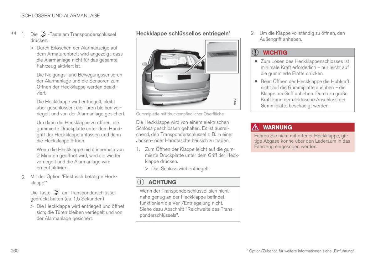 Volvo XC90 II 2 Handbuch / page 262