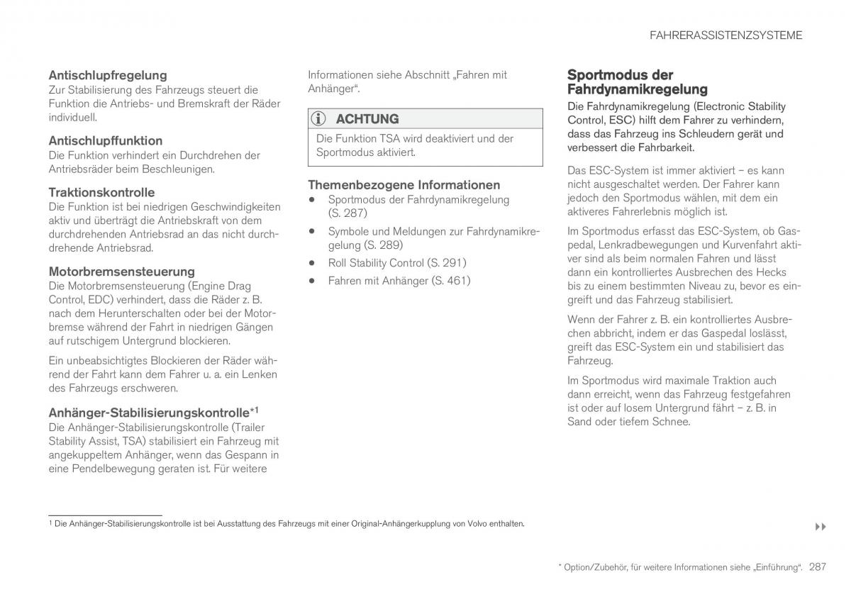 Volvo XC90 II 2 Handbuch / page 289