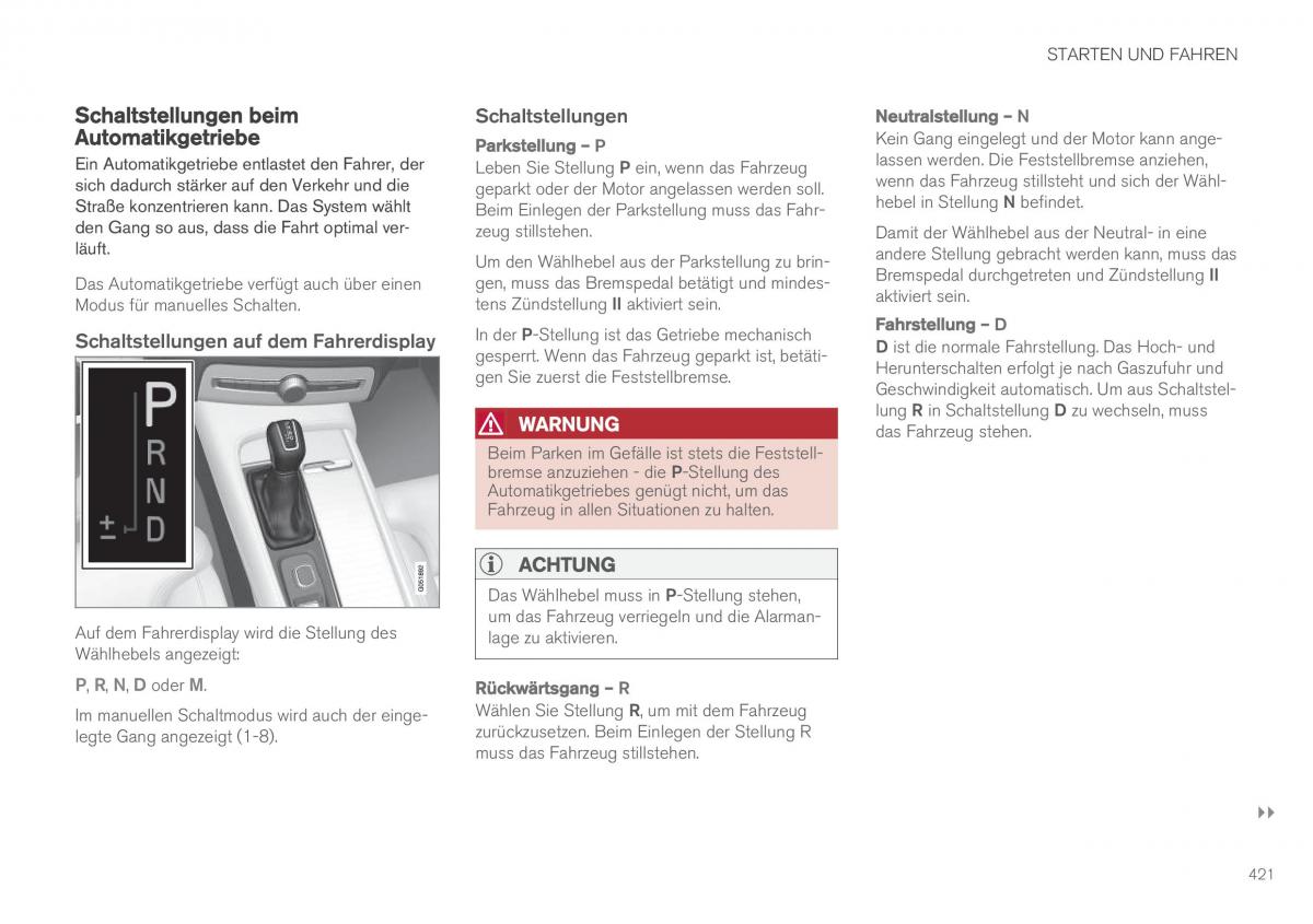 Volvo XC90 II 2 Handbuch / page 423