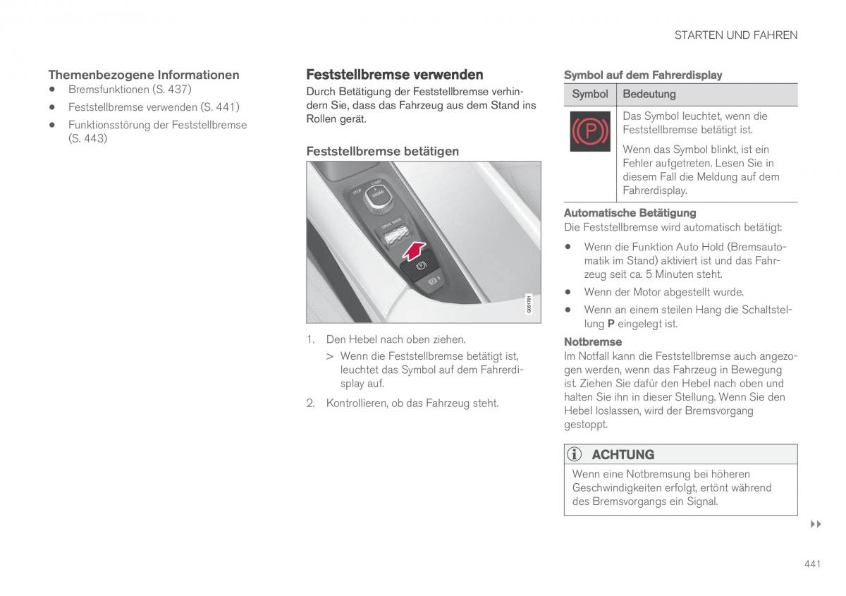 Volvo XC90 II 2 Handbuch / page 443