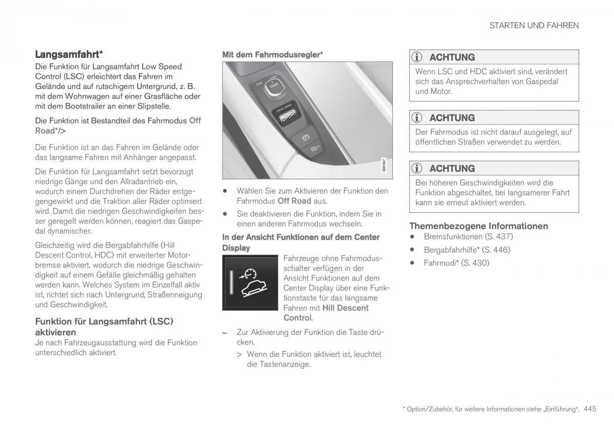 Volvo XC90 II 2 Handbuch / page 447