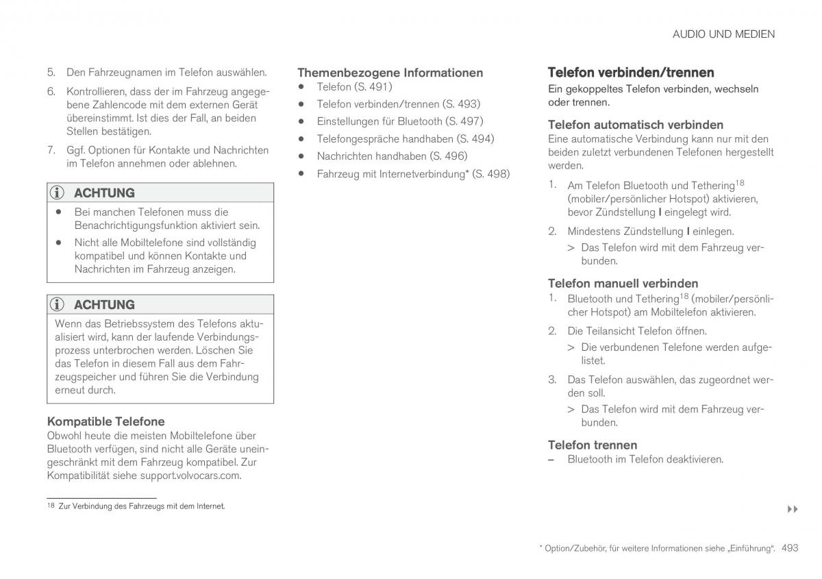 Volvo XC90 II 2 Handbuch / page 495