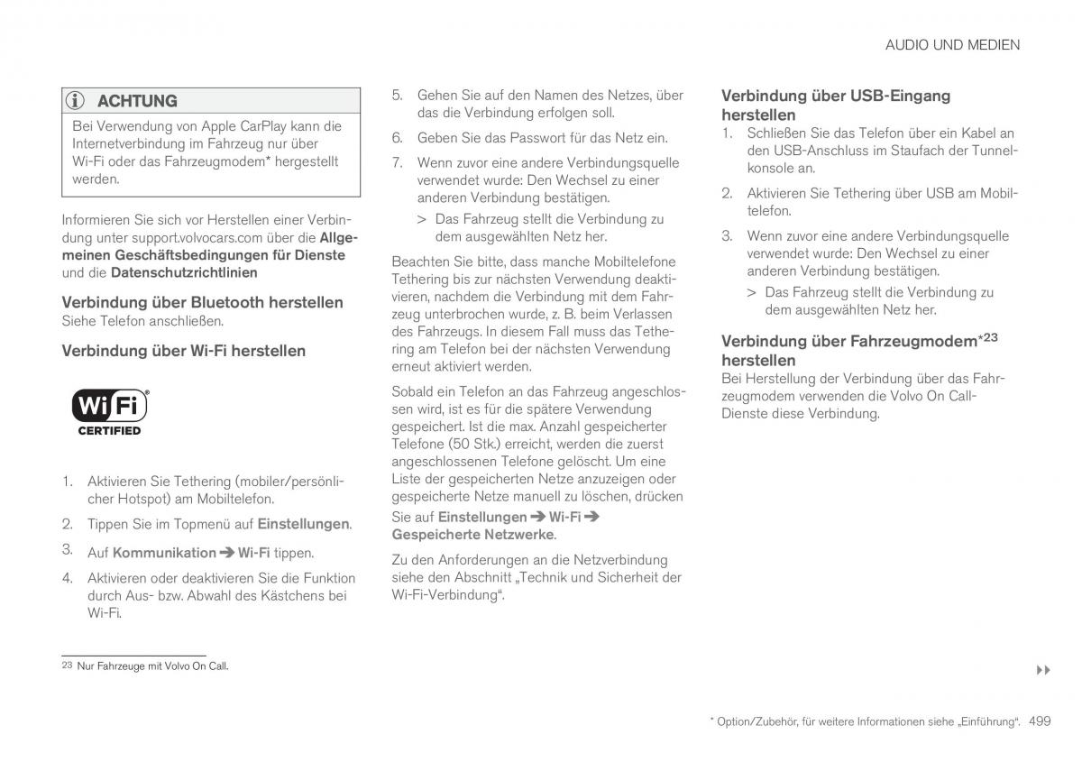 Volvo XC90 II 2 Handbuch / page 501