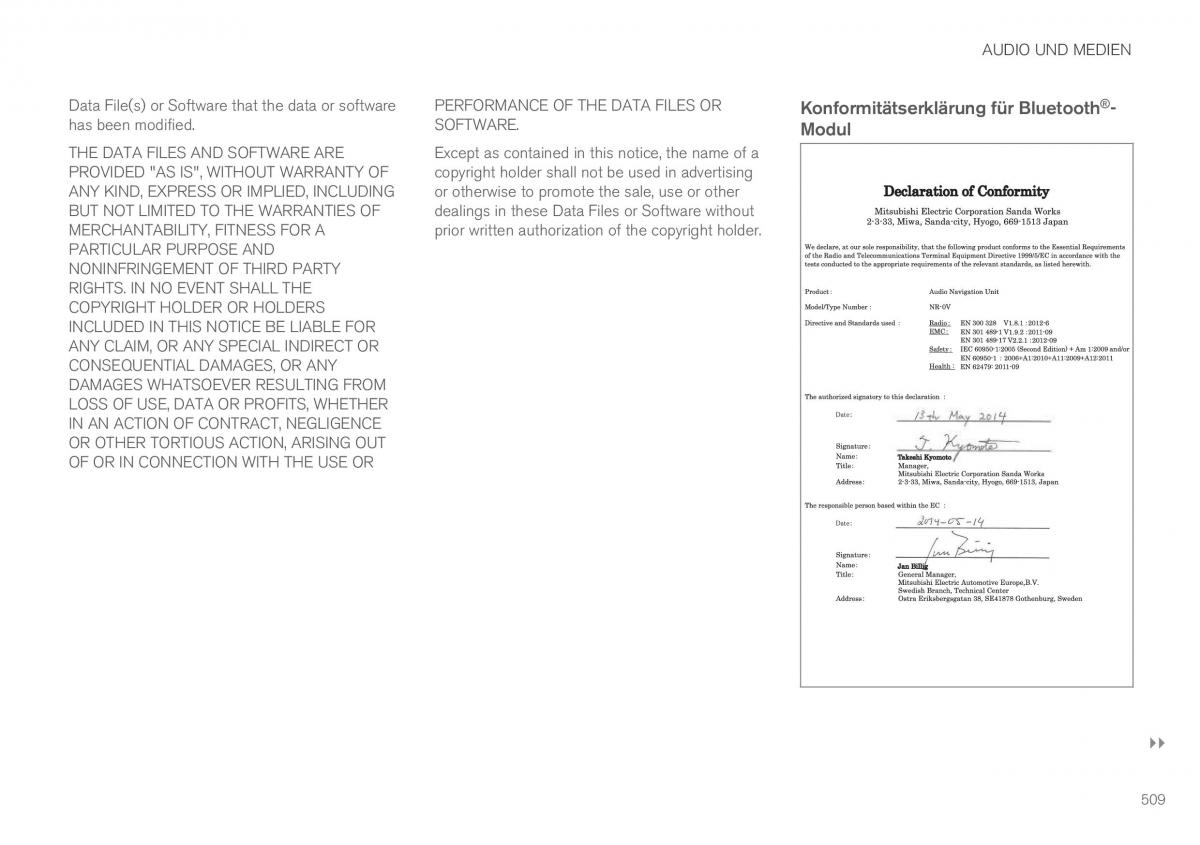 Volvo XC90 II 2 Handbuch / page 511