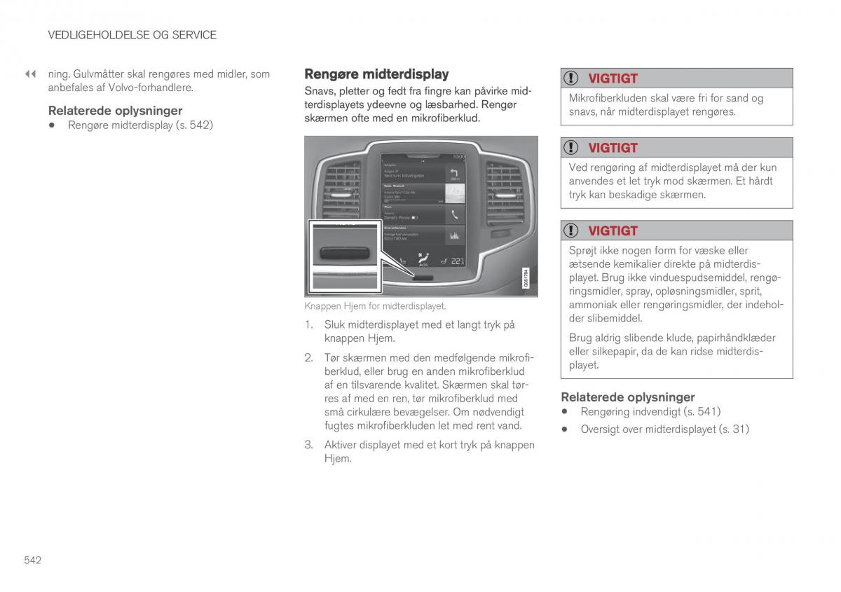 Volvo XC90 II 2 Bilens instruktionsbog / page 544