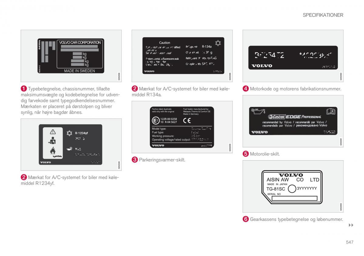 Volvo XC90 II 2 Bilens instruktionsbog / page 549