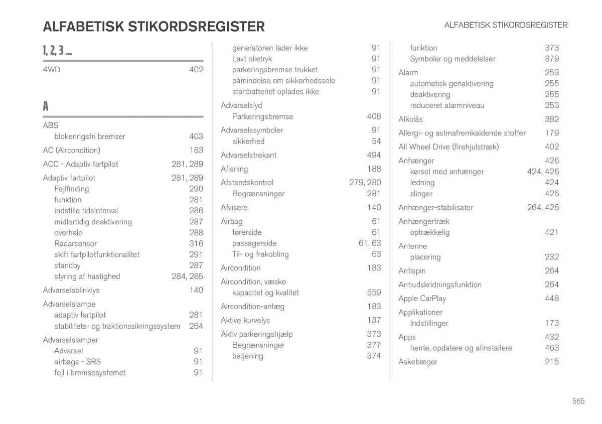 Volvo XC90 II 2 Bilens instruktionsbog / page 567