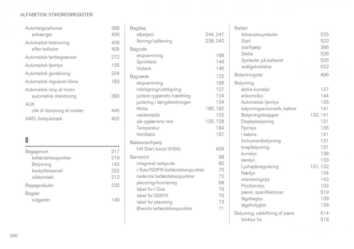 Volvo XC90 II 2 Bilens instruktionsbog / page 568