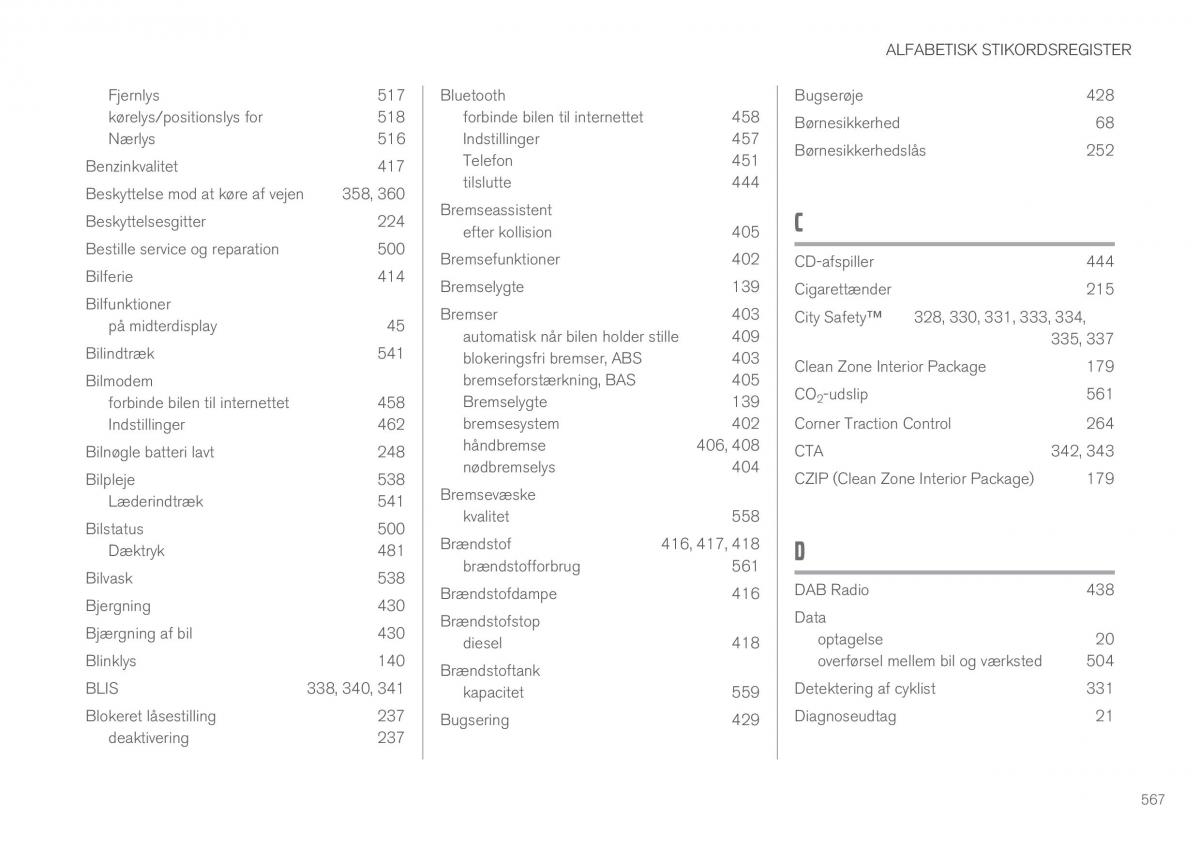 Volvo XC90 II 2 Bilens instruktionsbog / page 569