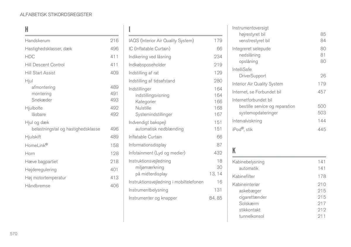 Volvo XC90 II 2 Bilens instruktionsbog / page 572