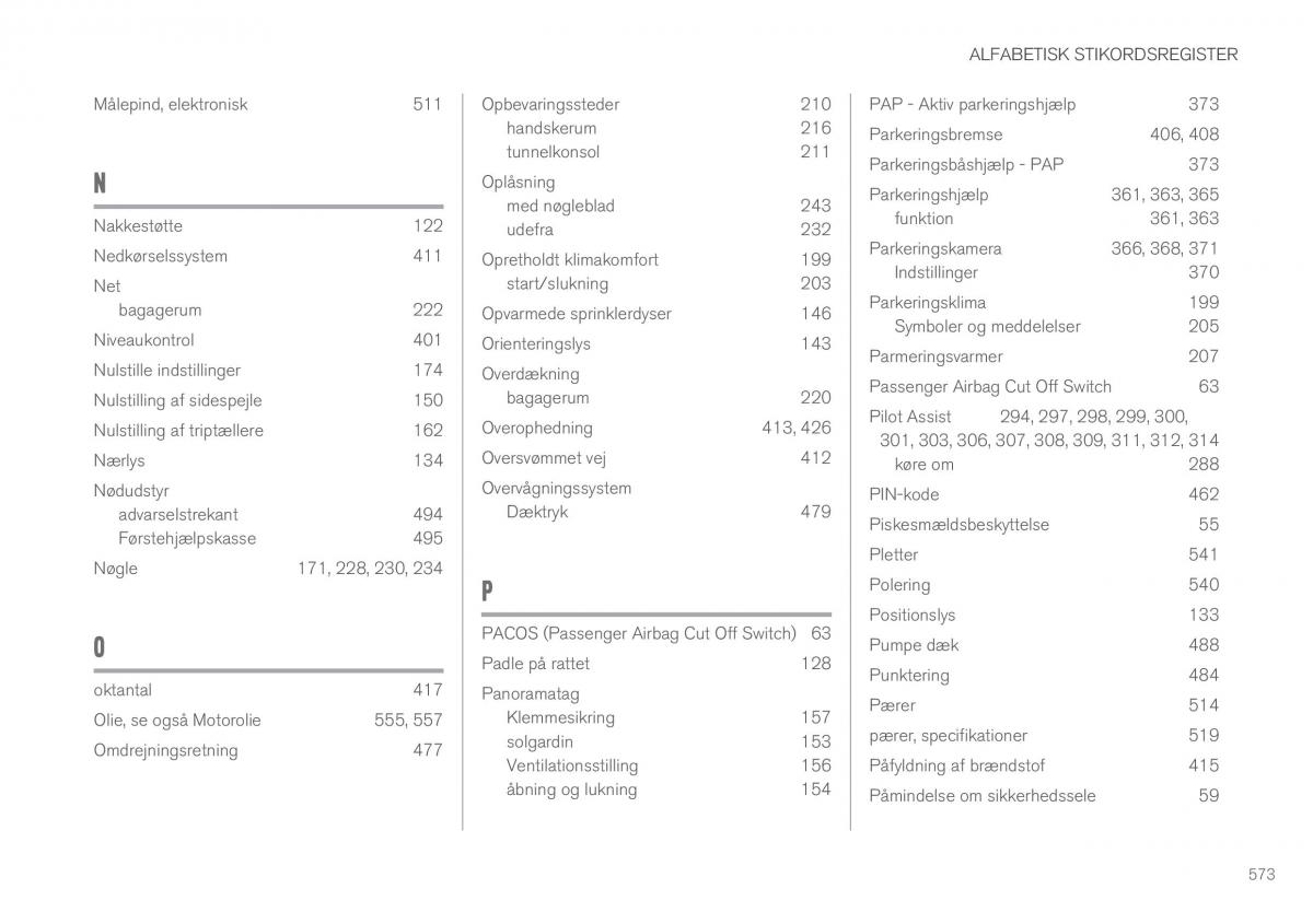 Volvo XC90 II 2 Bilens instruktionsbog / page 575