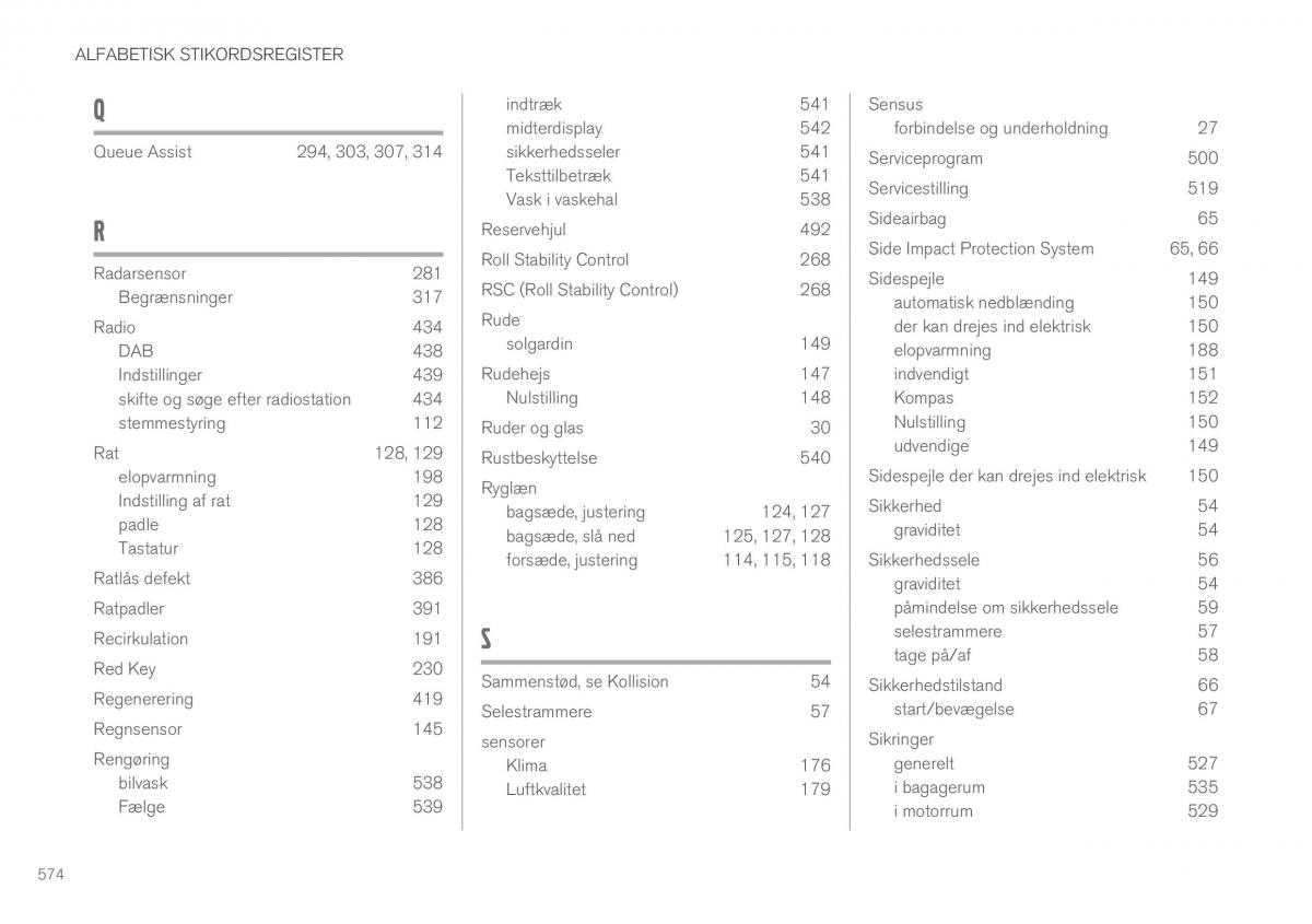 Volvo XC90 II 2 Bilens instruktionsbog / page 576