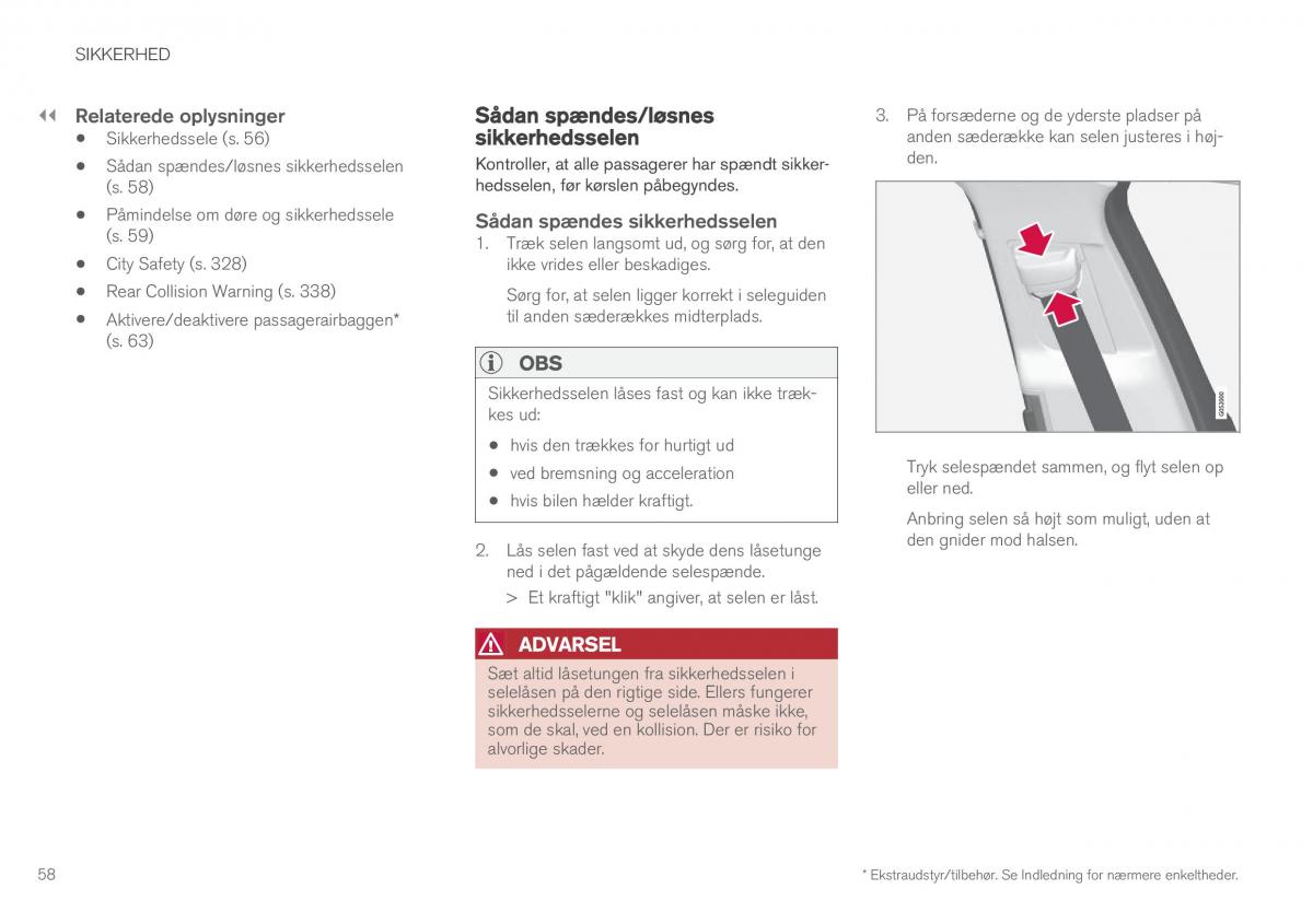 Volvo XC90 II 2 Bilens instruktionsbog / page 60