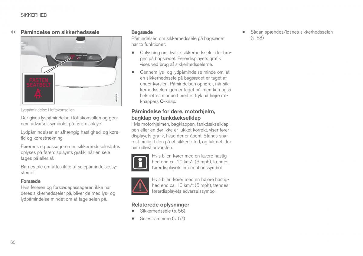 Volvo XC90 II 2 Bilens instruktionsbog / page 62