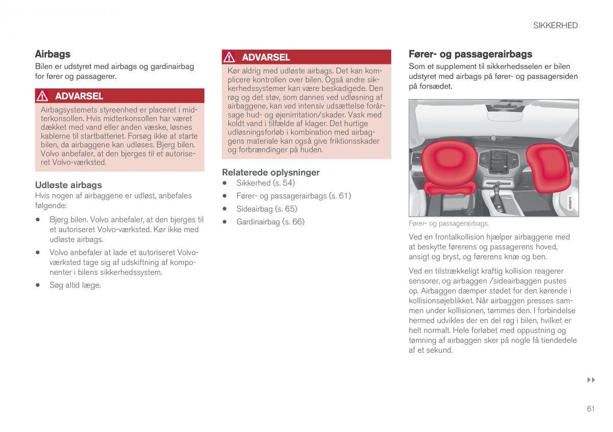 Volvo XC90 II 2 Bilens instruktionsbog / page 63