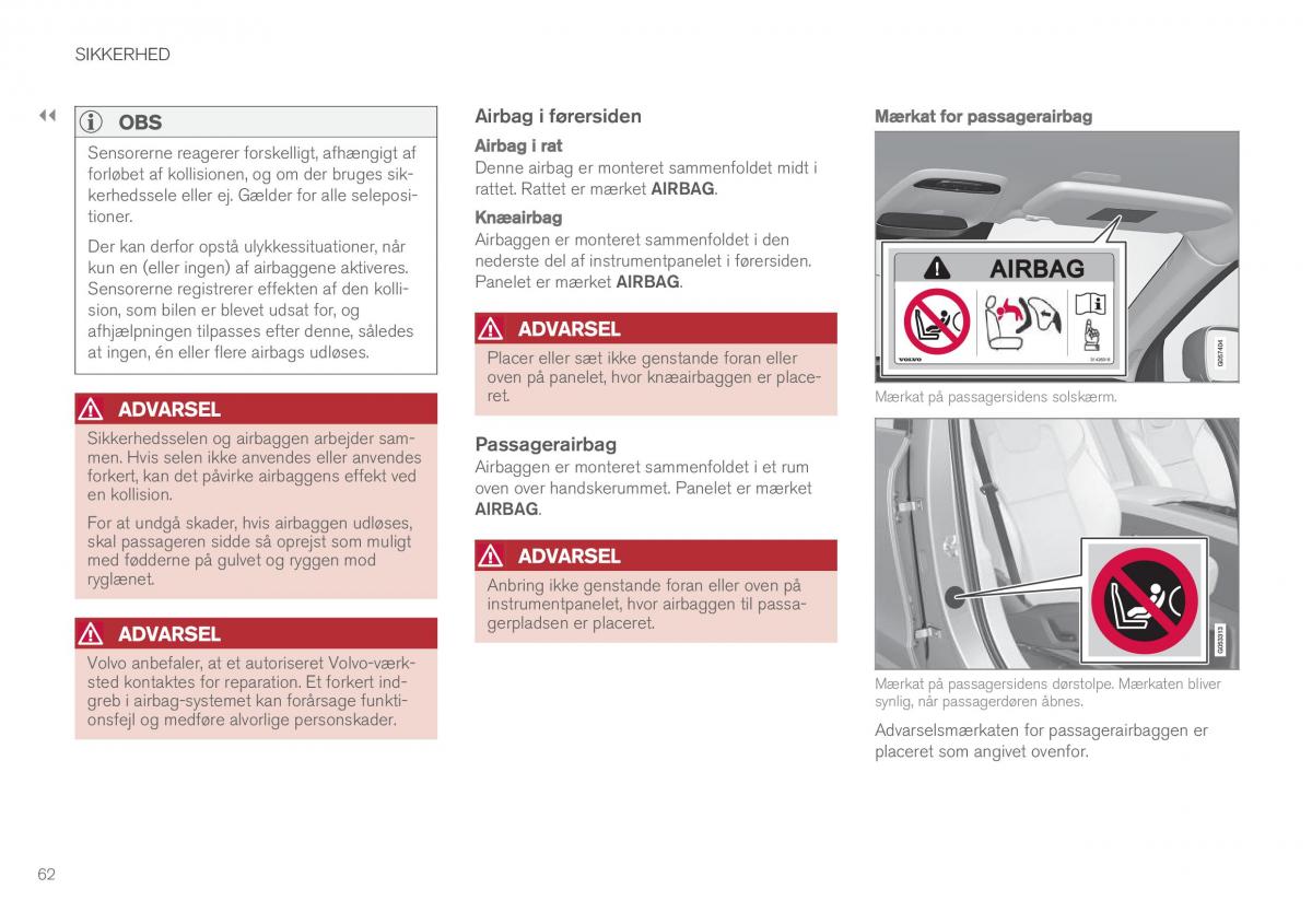 Volvo XC90 II 2 Bilens instruktionsbog / page 64