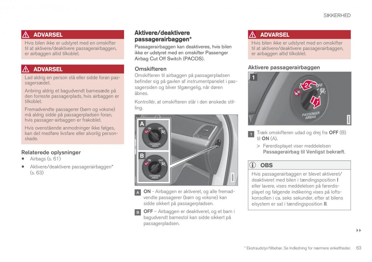 Volvo XC90 II 2 Bilens instruktionsbog / page 65