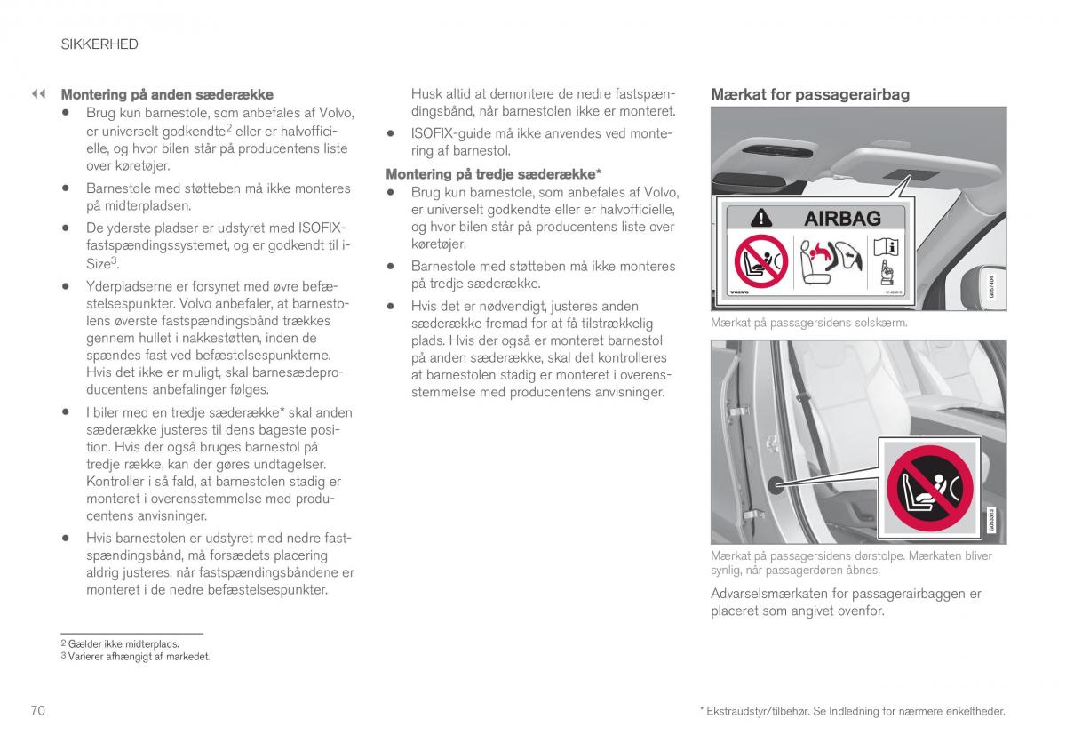 Volvo XC90 II 2 Bilens instruktionsbog / page 72