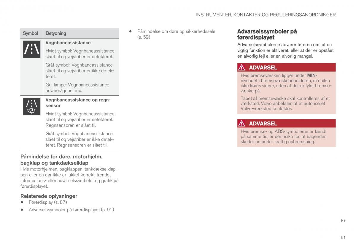 Volvo XC90 II 2 Bilens instruktionsbog / page 93