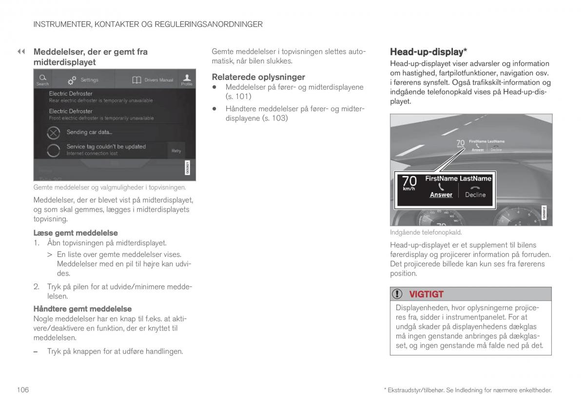 Volvo XC90 II 2 Bilens instruktionsbog / page 108